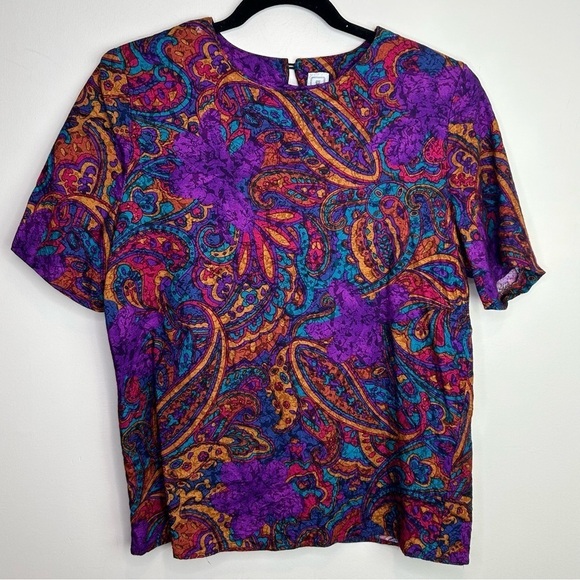 Norton McNaughton vintage paisley print blouse size 12 - Picture 1 of 6